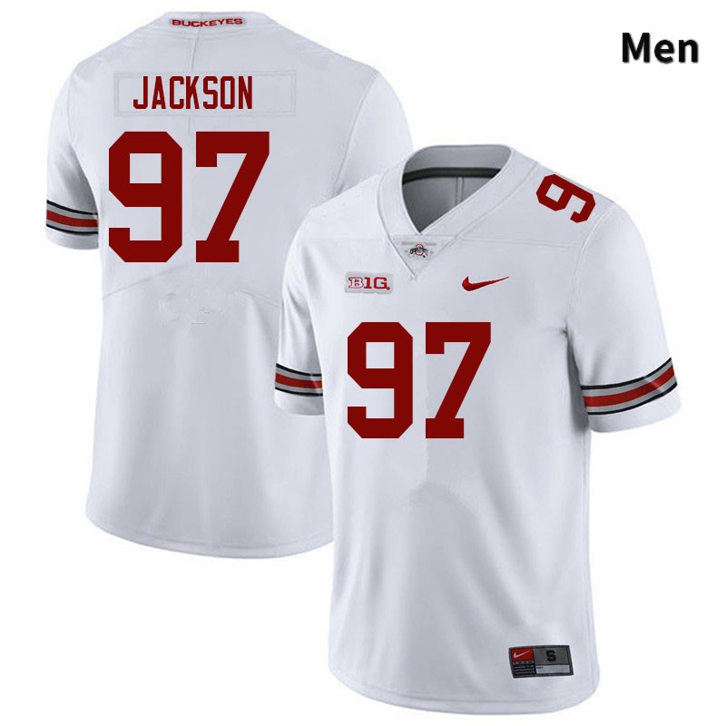 Ohio State Buckeyes Kenyatta Jackson Men's #97 White Authentic Stitched College Football Jersey